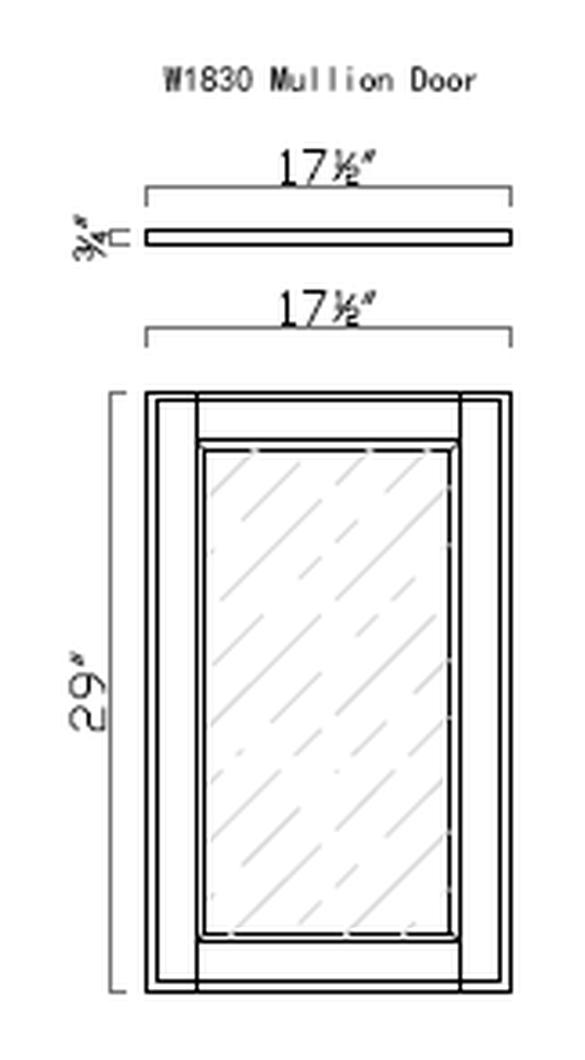 GHI Forest Green 1830MD mullion door line drawing