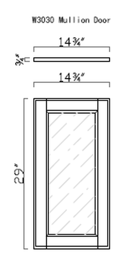 GHI Forest Green 3030MD mullion door line drawing