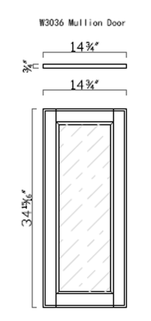 GHI Forest Green 3036MD mullion door line drawing