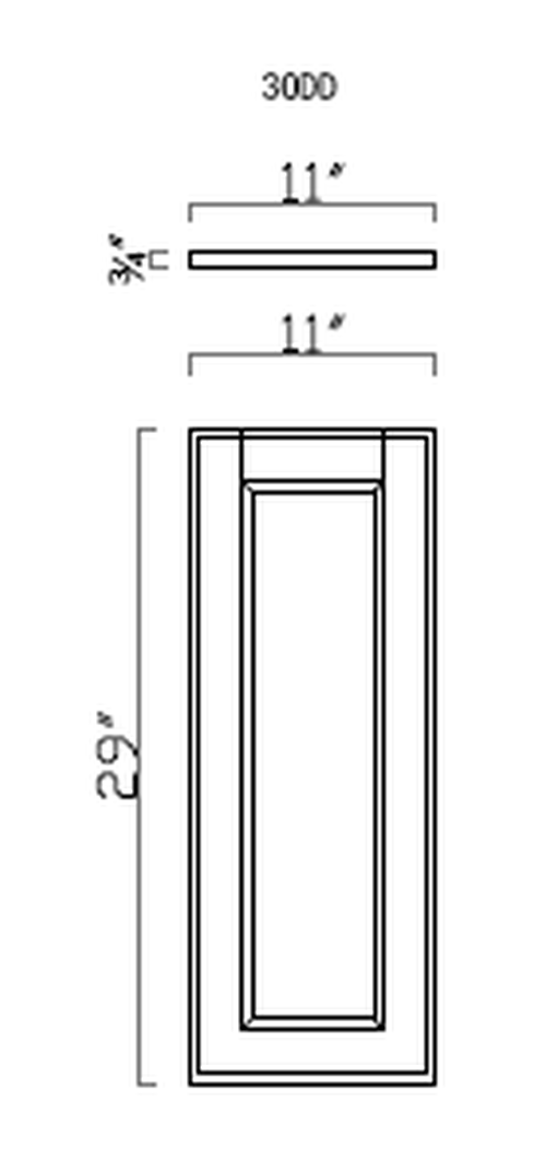 GHI Forest Green 30DD deco door line drawing