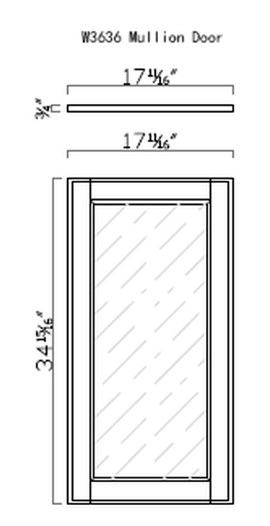 GHI Forest Green 3636MD mullion door line drawing