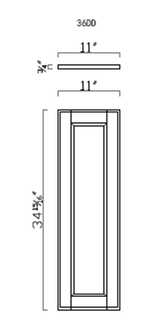 GHI Forest Green 36DD deco door line drawing