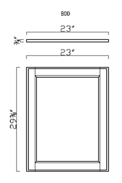 GHI Forest Green BDD deco door line drawing