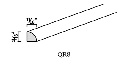 GHI QR8 quarter round molding line drawing