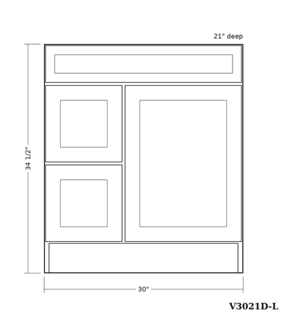 GHI V3021D-L cabinet line drawing