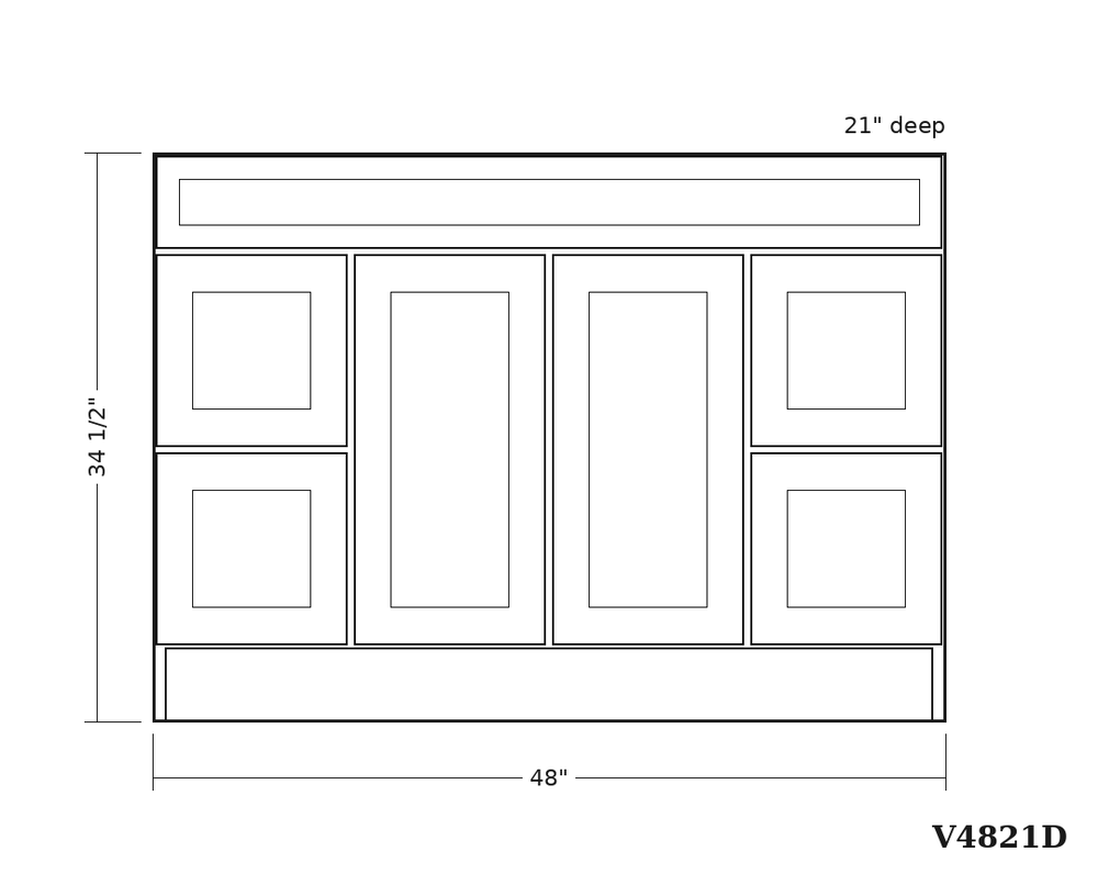 Special Order - 48" x 21" Vanity Base Pacific Gray - V4821D Bathroom GHI Pacific Gray Special Order SPPGS Vanity Bases