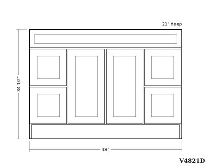 Special Order - 48" x 21" Vanity Base Pacific Gray - V4821D Bathroom GHI Pacific Gray Special Order SPPGS Vanity Bases