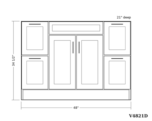 GHI V4821D cabinet line drawing
