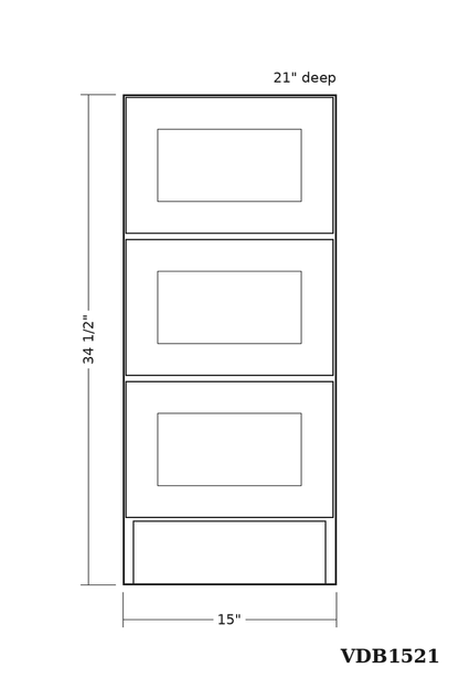 GHI VDB1521 cabinet line drawing