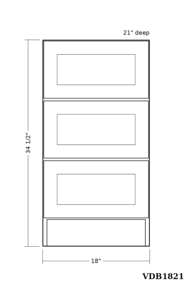GHI VDB1821 cabinet line drawing