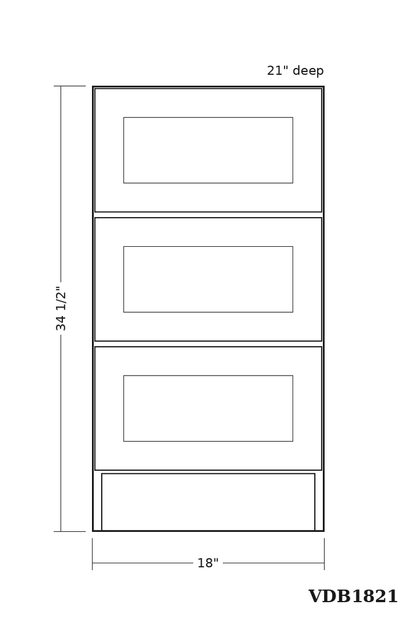 GHI VDB1821 cabinet line drawing