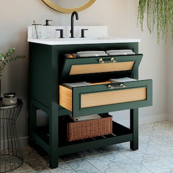 Thurston Dark Green Vanity 30"