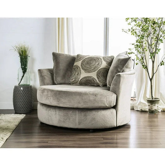 Taupe RoundSwivel Lounge Chair