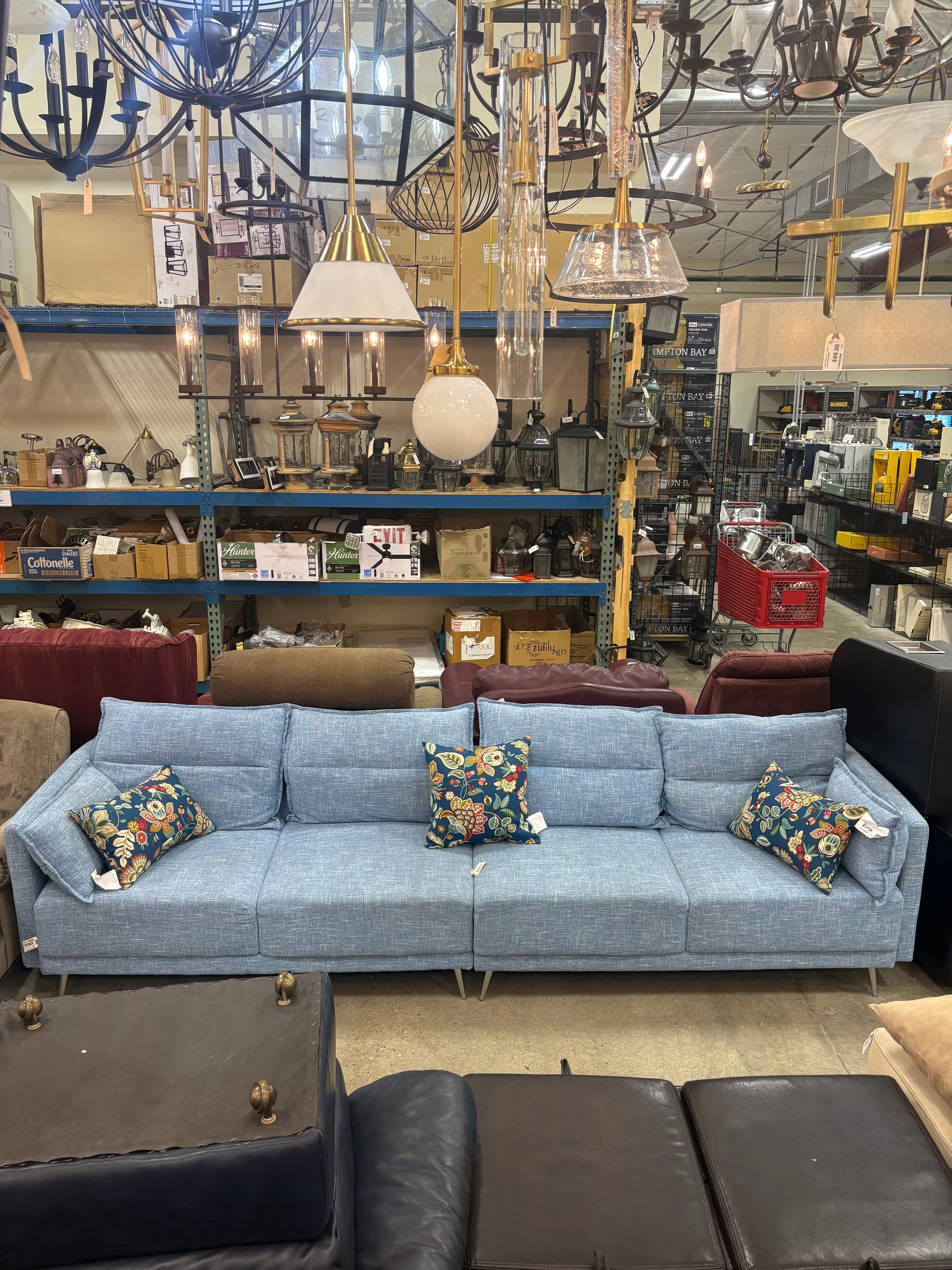 Modern Blue XL Sofa 120in.