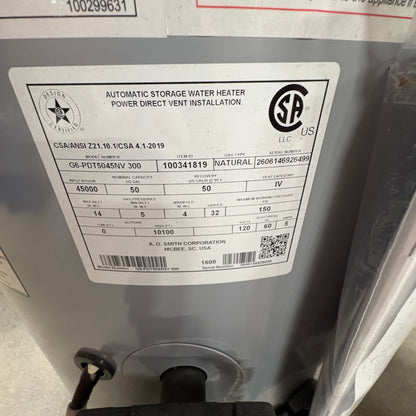 AOSmith PowerVent Water Heater