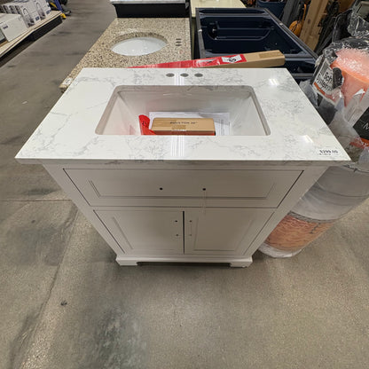 White Vanity w MarbleTop - 30" FALSE