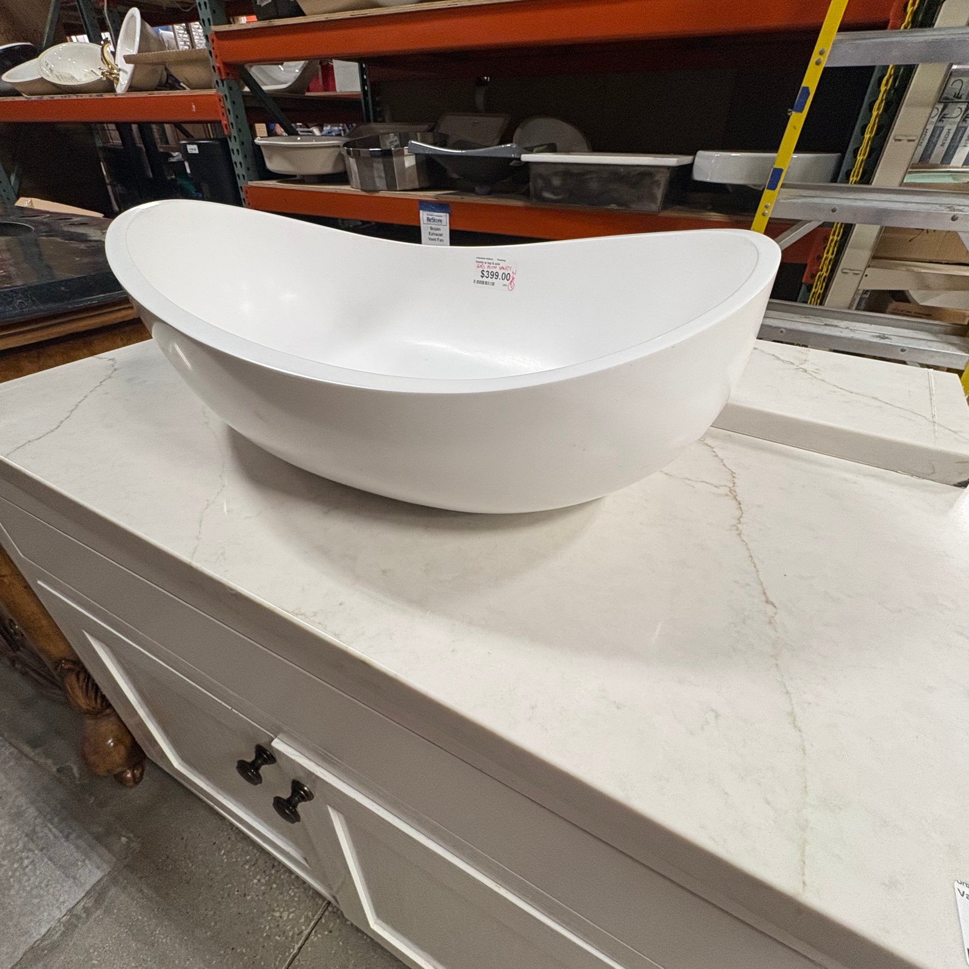 White Vanity wMarbleTop & Sink FALSE