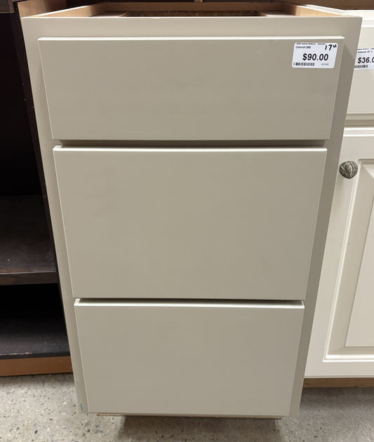 Taupe 3‑Drawer Base Cabinet