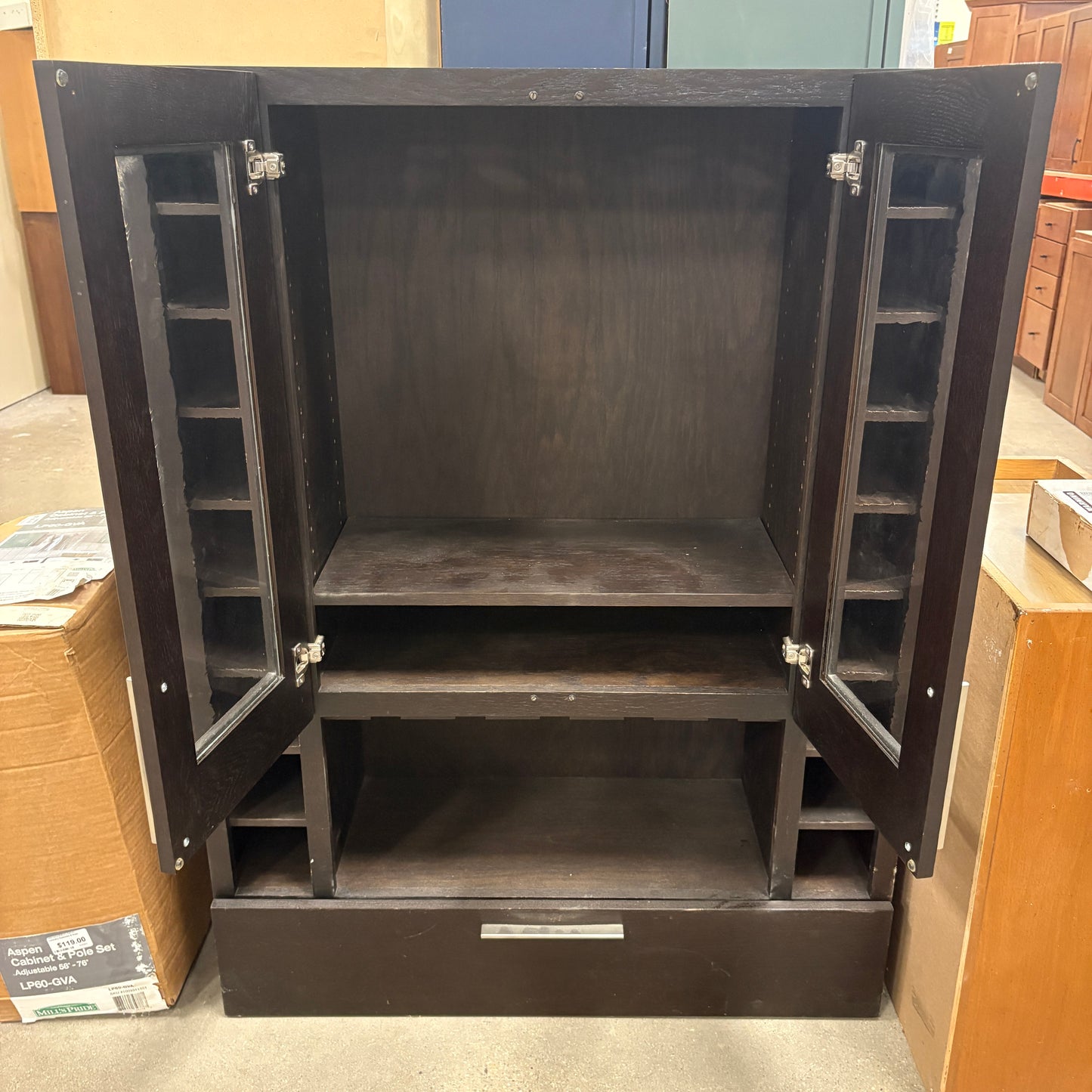 Dark Espresso Bar Cabinet FALSE
