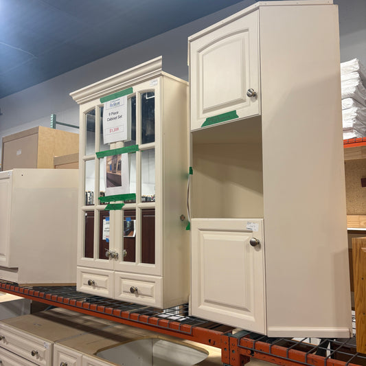 White 9 pc Cabinet Set
