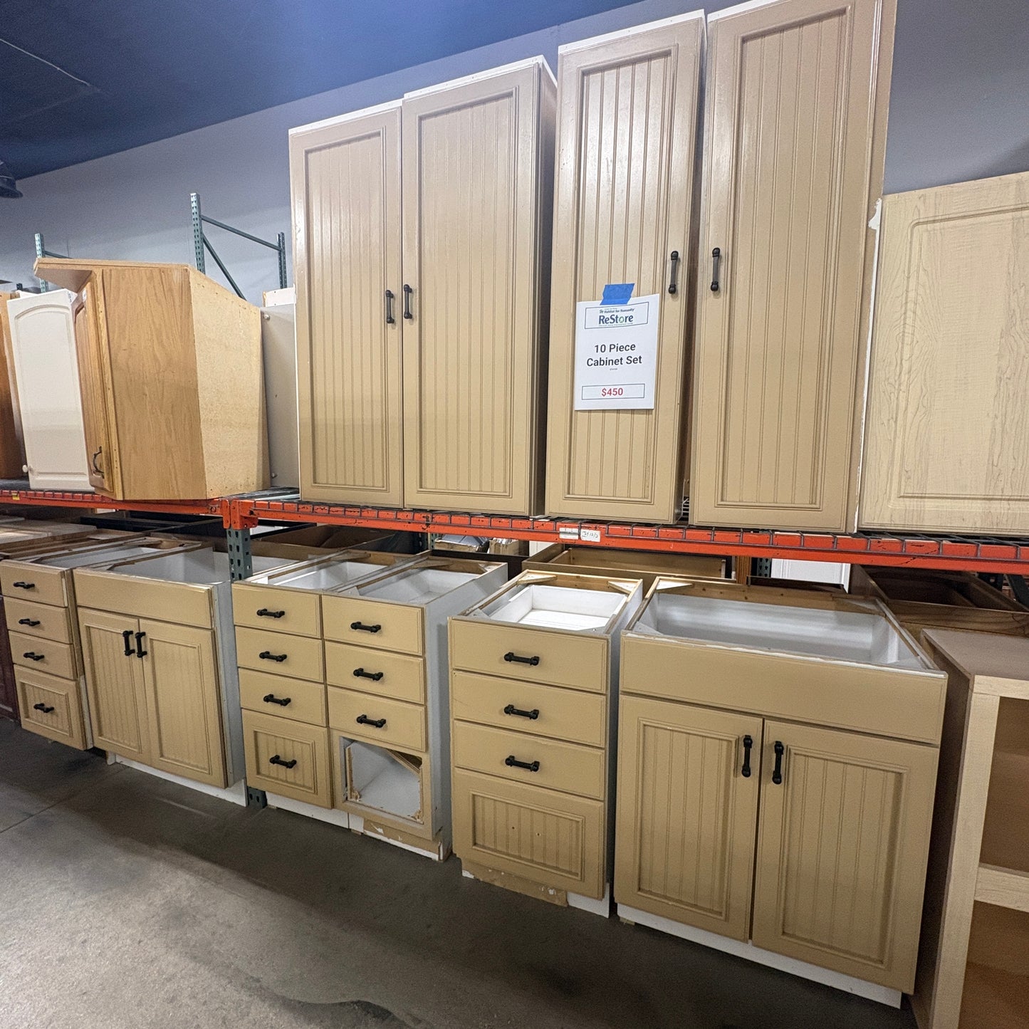 Tan 10-pc Kitchen Cabinet Set