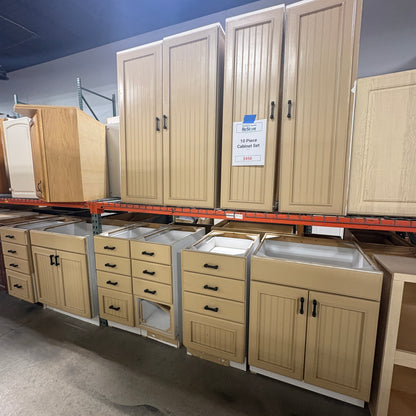 Tan 10-pc Kitchen Cabinet Set