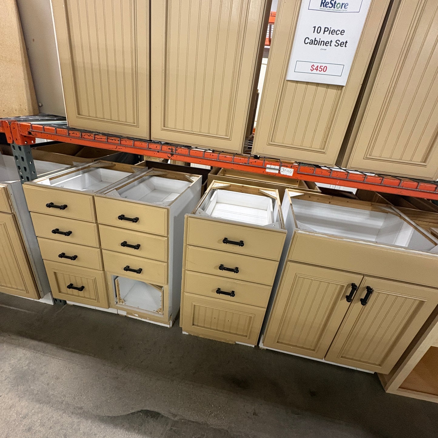 Tan 10-pc Kitchen Cabinet Set