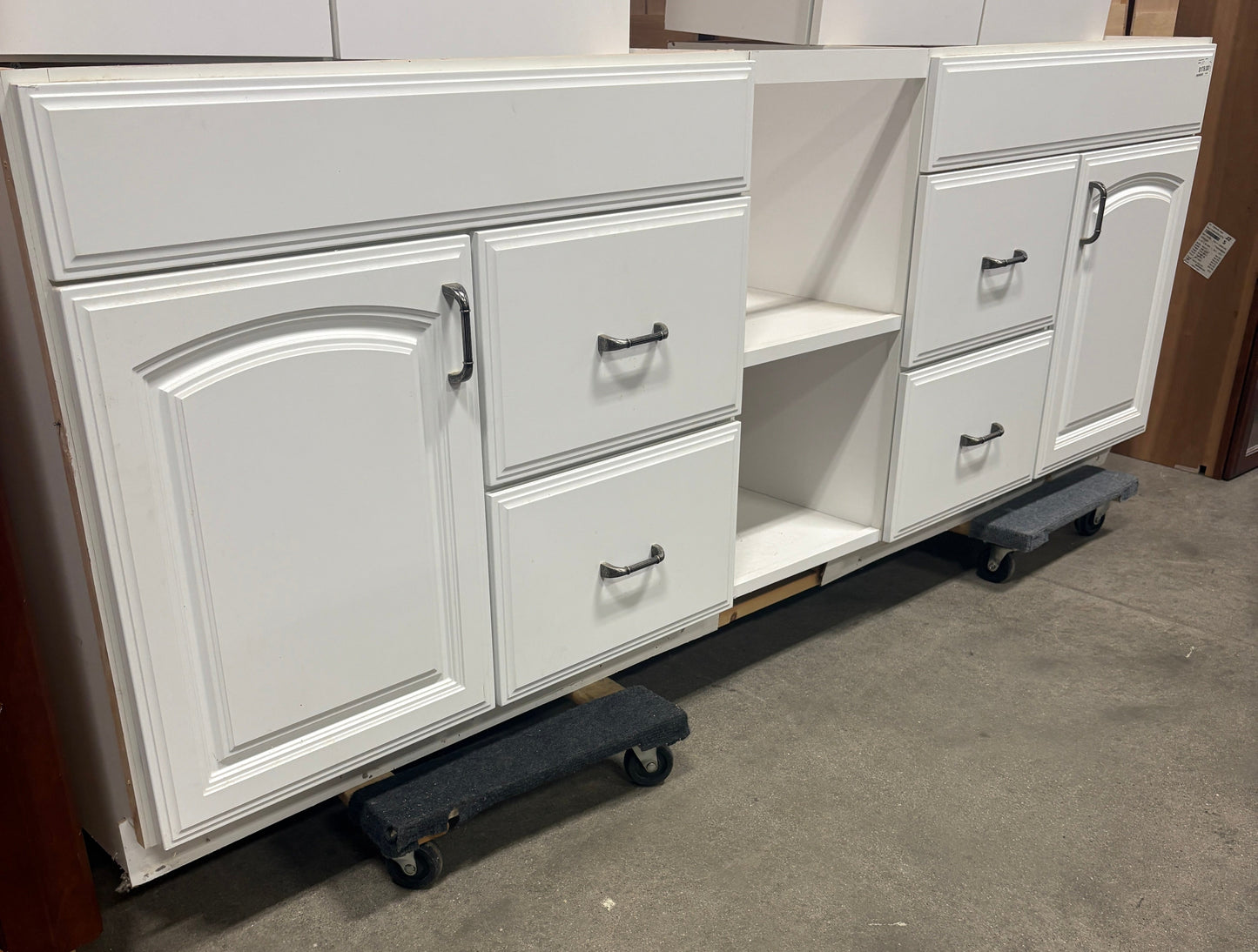 White Vanity w/ Open Shelf