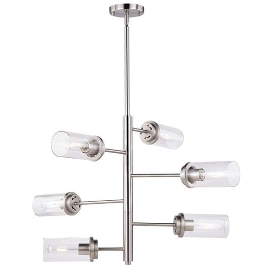 6 Light Nickel Chandelier