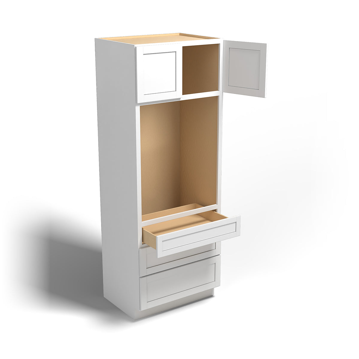 Special Order - 33" x 24" x 90" Oven Cabinet Arcadia White Shaker - OU332490 Arcadia White GHI GHI Accessories Oven Cabinets SPACW Special Order