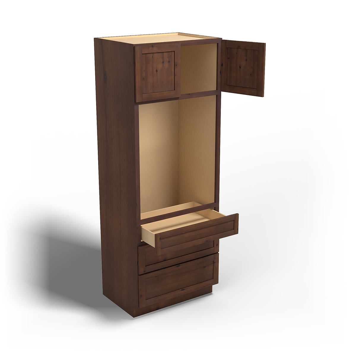 Special Order - 33" x 24" x 90" Oven Cabinet Rustic Walnut - OU332490 GHI GHI Accessories Oven Cabinets Rustic Walnut Special Order SPRWS
