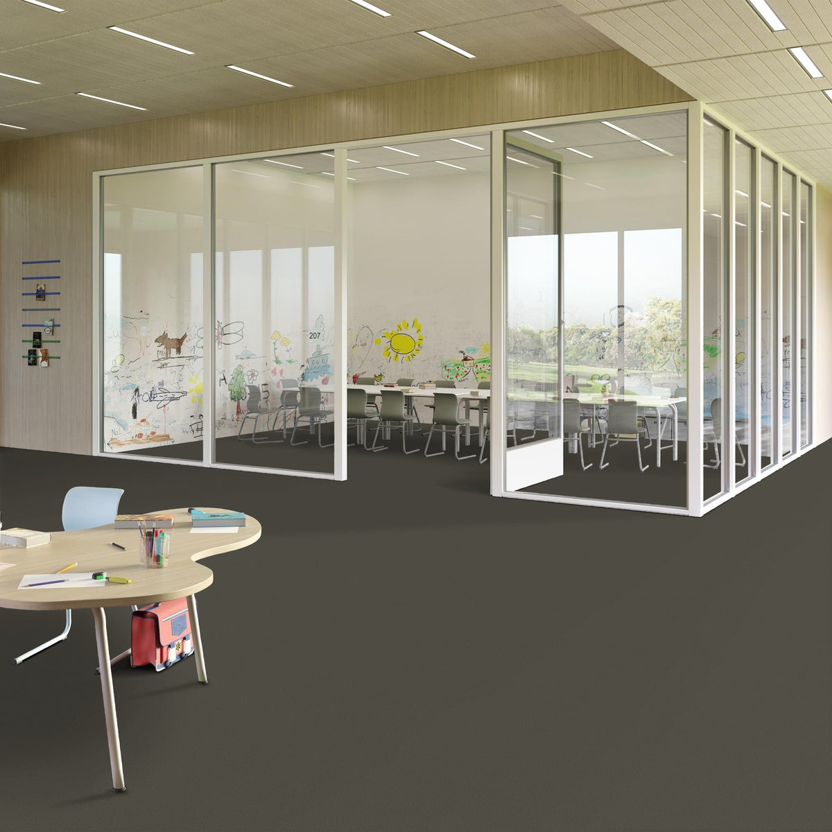 Shaw Carpet Tile Taupe In store location-set published-all-channels