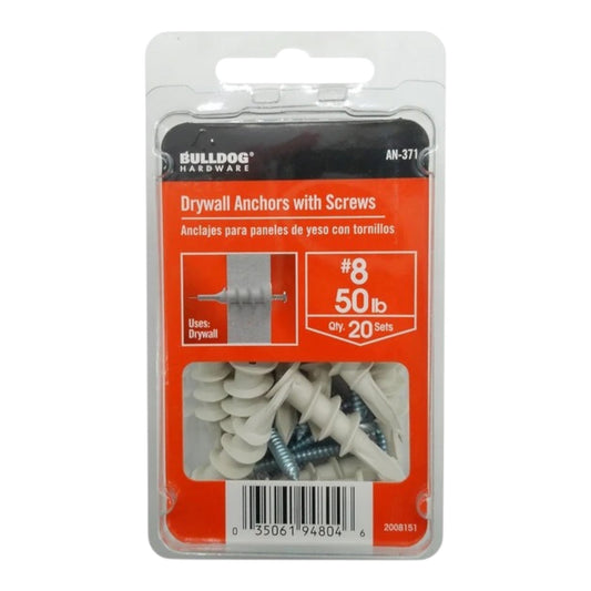 Bulldog 20pc #8 Drywall Anchors and Screws Set - GDM Habitat for Humanity ReStore