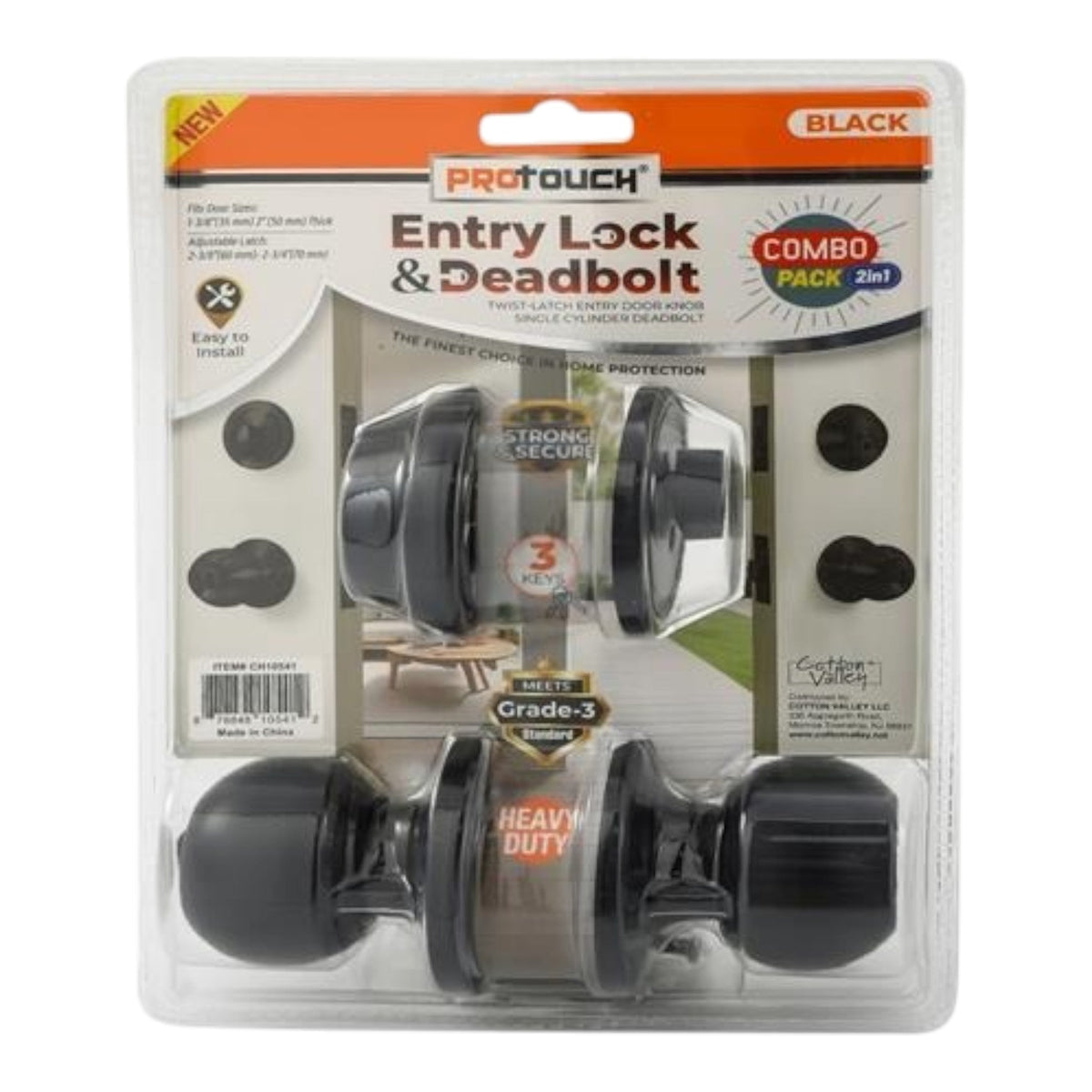 ProTouch 2pk Entry Lock and Deadbolt, keyed alike, black - GDM Habitat for Humanity ReStore