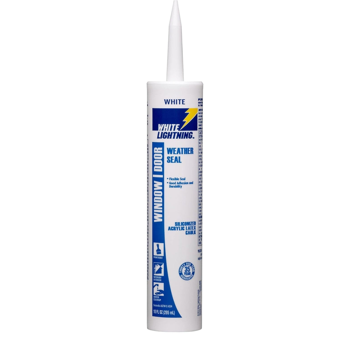 White Lightning Weather Seal Siliconized Acrylic Latex Sealant, white, 10 oz - GDM Habitat for Humanity ReStore