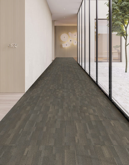 Shaw Captivate carpet tile in Micro Film, room scene