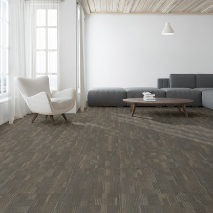 Shaw Captivate carpet tile in Micro Film, room scene