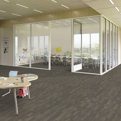 Shaw Captivate carpet tile in Micro Film, room scene
