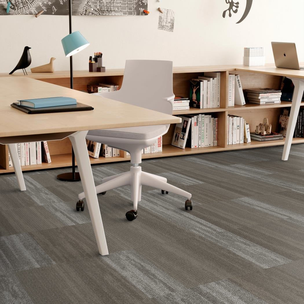 Shaw Sea Edge carpet tile in Village Cloud, room scene