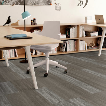 Shaw Sea Edge carpet tile in Village Cloud, room scene