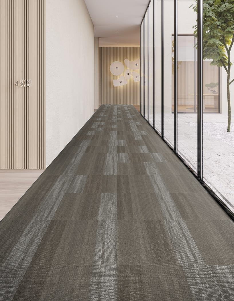 Shaw Sea Edge carpet tile in Village Cloud, room scene