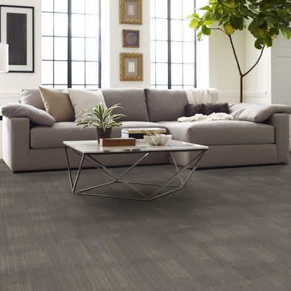 Shaw Mask carpet tile in Patched, room scene