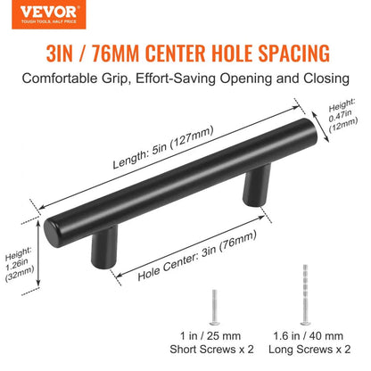GDM Habitat for Humanity ReStore Black Slim Cabinet Pull 3"