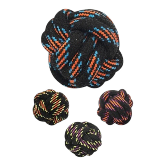 Dog Rope Ball, black and neon - GDM Habitat for Humanity ReStore