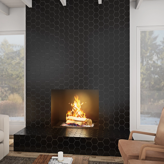 Obsidian 4" Hexagon Ceramic Tile - 3.00 sq ft false Mosaic Tile