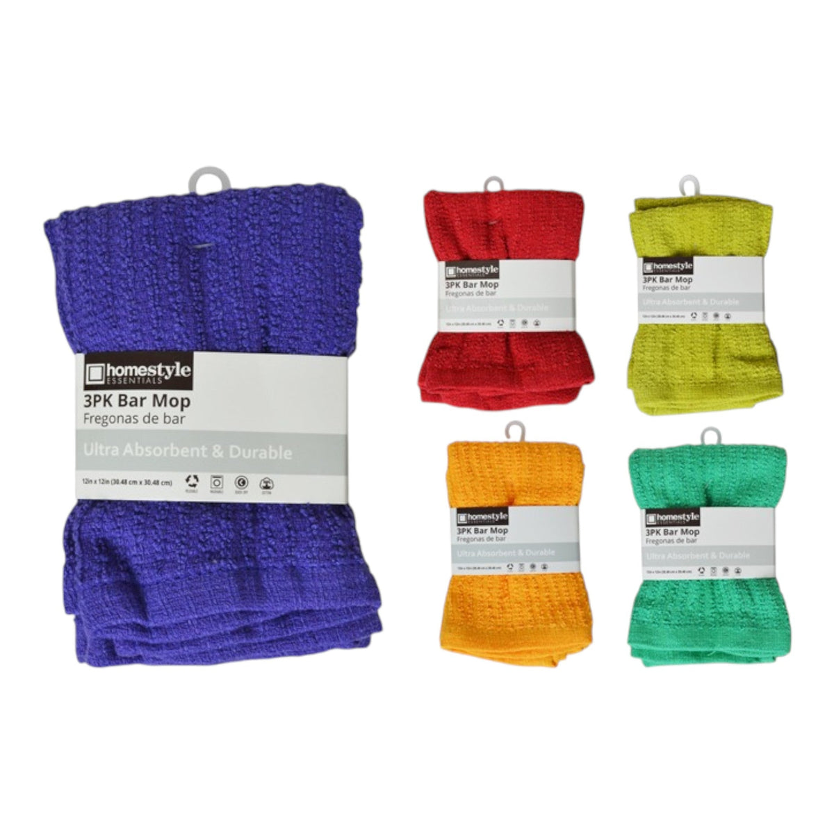 Bar Mop Towels, 3 pack, bold colours - GDM Habitat for Humanity ReStore