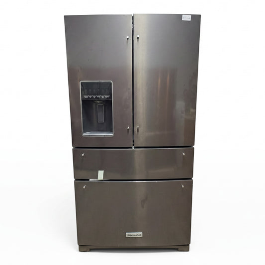GDM Habitat for Humanity ReStore KitchenAid KRMF536RBS 4-Door French Door Refrigerator, Black Stainless
