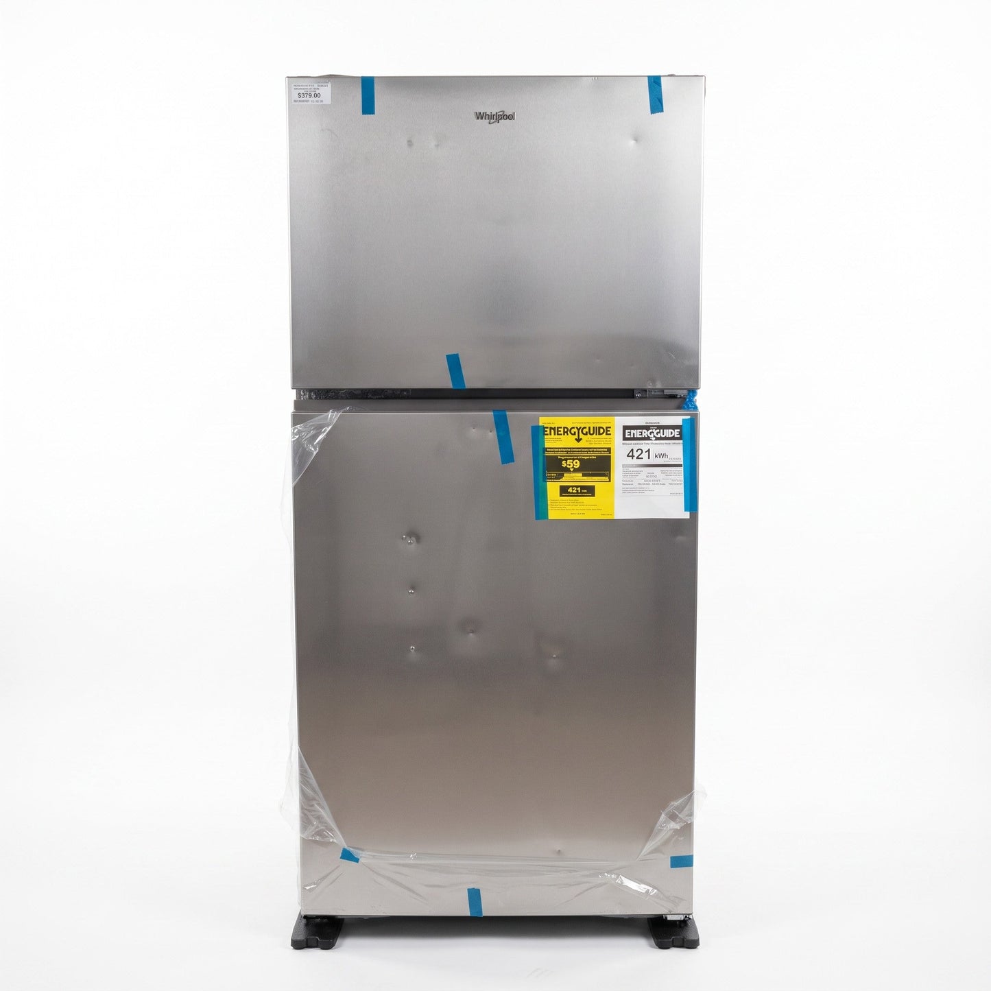 PAWFT17468 Whirlpool Top-Freezer Refrigerator, Stainless