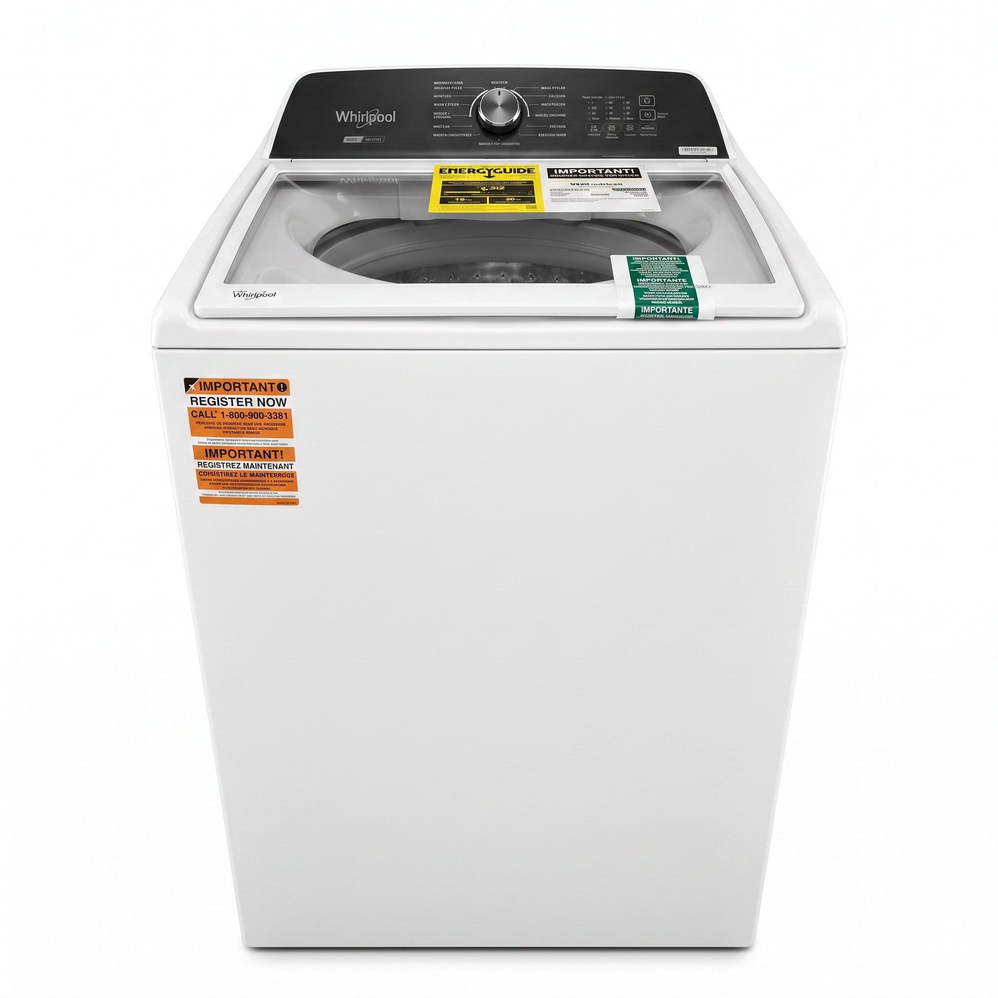 PAWFT17469 Whirlpool Top Load Washer, White w/ Black Console