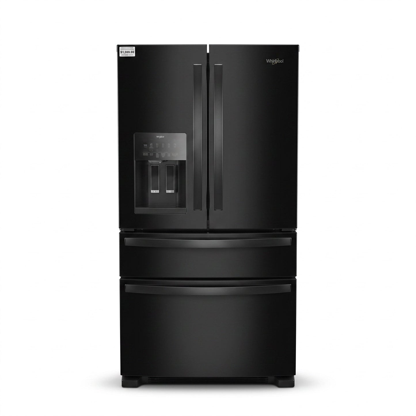PAWFT17474 Whirlpool 4-Door French Door Refrigerator, Black